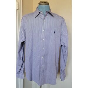 Polo Ralph Lauren Men Long Sleeve Button Down Multicolor Strip Shirt Sz 18 36/37